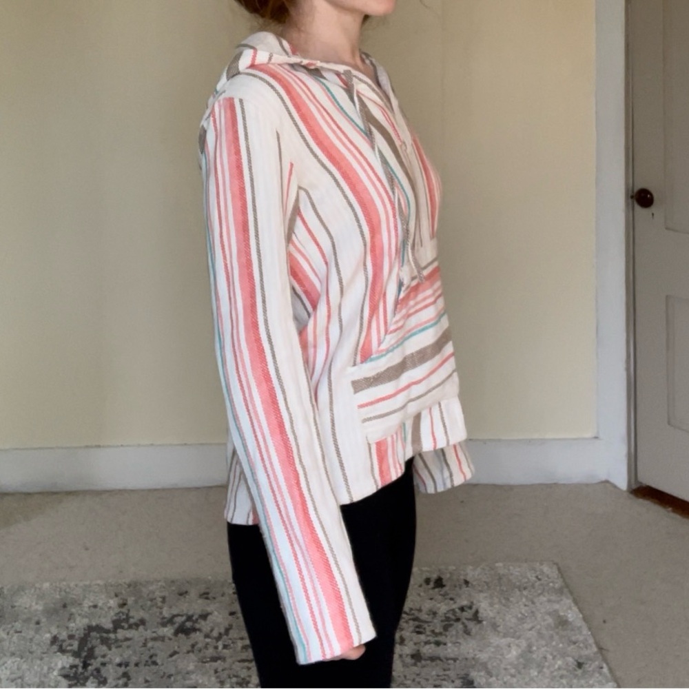 Roxy Multicolored Drawstring Long Sleeve Polo Swe… - image 4